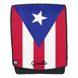 Flag Puerto Rico mit benutzerdefinierter Monogramm Rucksack