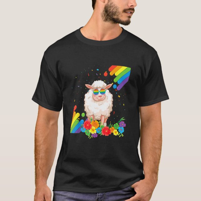 Flag Rainbow Lgbtq Lesb T-Shirt (Vorderseite)