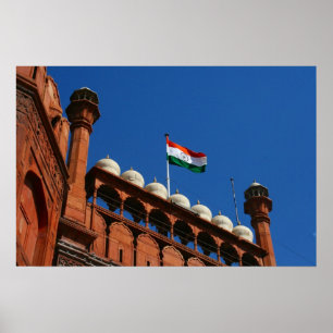 flag red fort poster