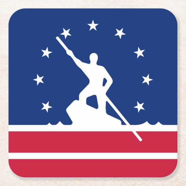 Flag Richmond, Virginia Square Paper Untersetzer (Vorderseite)