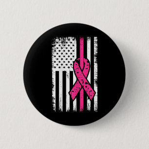 Flag Rosa Ribbon Brustkrebs Bewusstsein Monat 1 Button