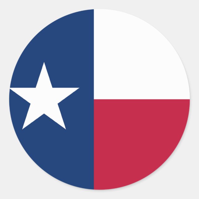Flag Round Texas Runder Aufkleber (Vorderseite)