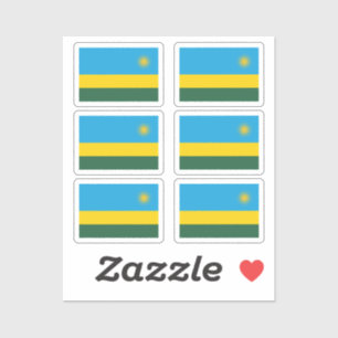 Flag Ruanda Collection Pack mit 6 Aufkleber