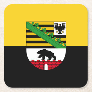 Flag Sachsen-Anhalt-Untersetzer Rechteckiger Pappuntersetzer