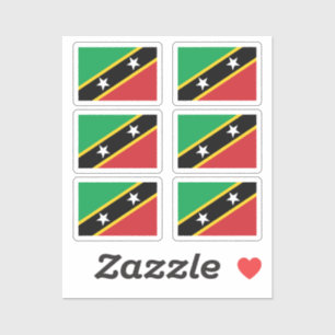 Flag Saint Kitts & Nevis Collection Packung mit 6  Aufkleber