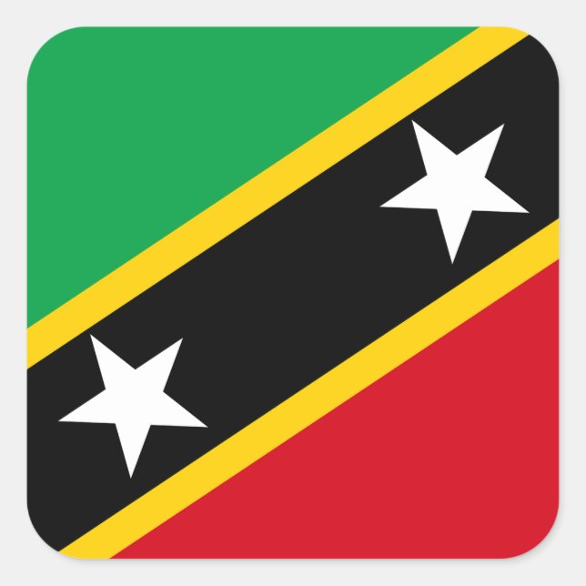 Flag Saint Kitts & Nevis Quadratischer Aufkleber (Vorderseite)