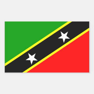 Flag Saint Kitts Nevis Rechteckiger Aufkleber