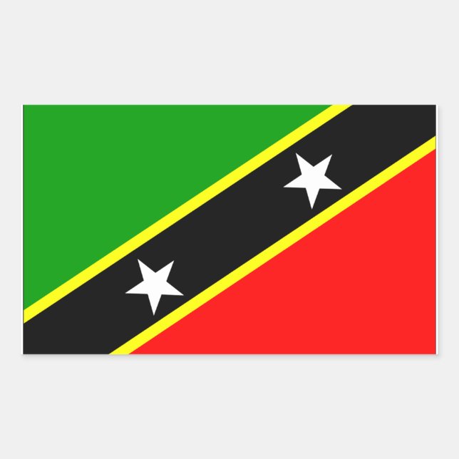 Flag Saint Kitts Nevis Rechteckiger Aufkleber (Vorderseite)