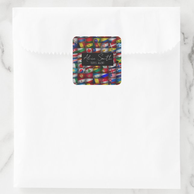 Flag-Sammlung Quadratischer Aufkleber (Tasche)