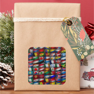 Flag-Sammlung Quadratischer Aufkleber