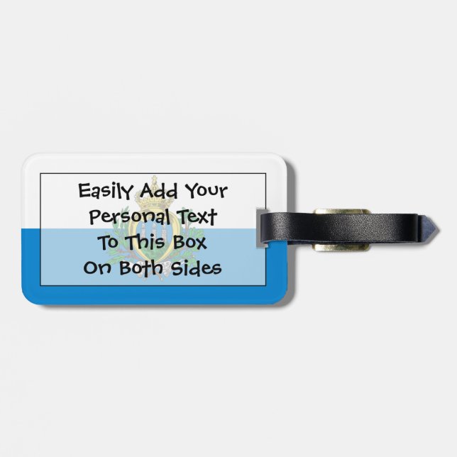 Flag San Marino Easy ID Persönlich Gepäckanhänger (Rückseite horizontal)