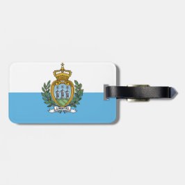 Flag San Marino Gepäckmarke mit Lederband Gepäckanhänger