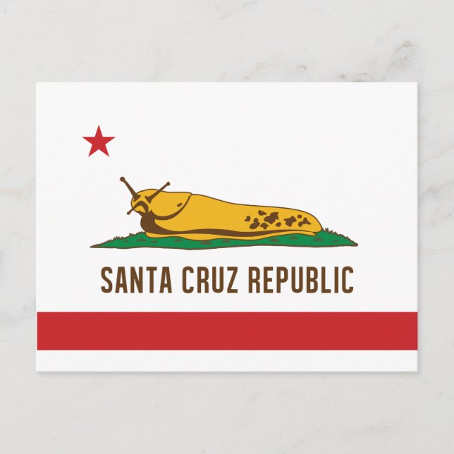Flag Santa Cruz Republic Banana Slug Postkarte (Vorderseite)