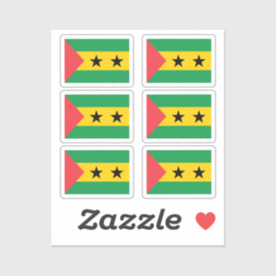 Flag Sao Tome & Principe Kollektion Packung mit 6 Aufkleber