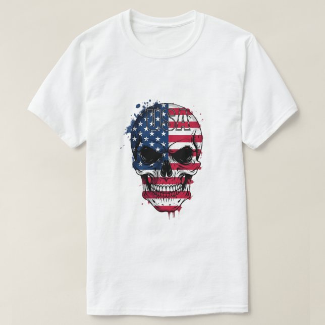 Flag-Schädel T-Shirt (Design vorne)