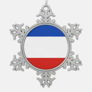 Flag Schleswig-Holstein Snowflake Weihnachten Zwie Schneeflocken Zinn-Ornament