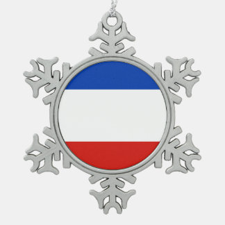 Flag Schleswig-Holstein Snowflake Weihnachten Zwie Schneeflocken Zinn-Ornament