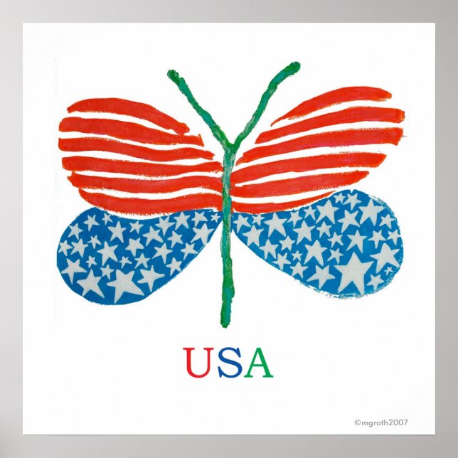 Flag-Schmetterling-Poster Poster (Vorne)