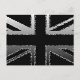 Flag Schwarz/Silbergrau-Gewerkschaft Jack Postkarte