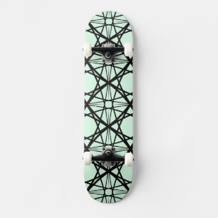 Flag Schwarz und Minze Green Geometric Art House Skateboard