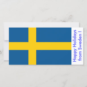Flag Schweden, Happy Holidays aus Schweden Feiertagskarte