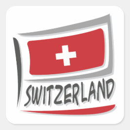 Flag Schweiz - Stolz X Quadratischer Aufkleber