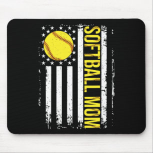 Flag Softball Team Softball Mama Mütter Tag Frauen Mousepad