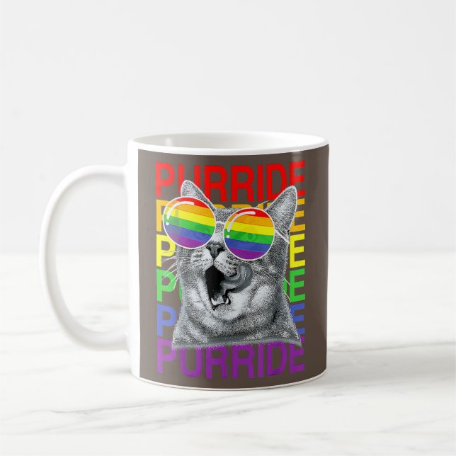 Flag Sonnenbrille LGBTQ Niedlich Cat Gay Pride Mon Kaffeetasse (Links)