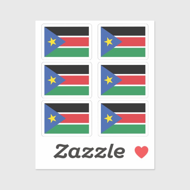 Flag South Sudan Collection Pack mit 6 Aufkleber (Blatt)