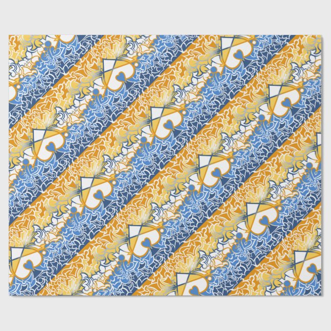 Flag-Squiggles Aroace Sun und Sea Pride Geschenkpapier (Flach)