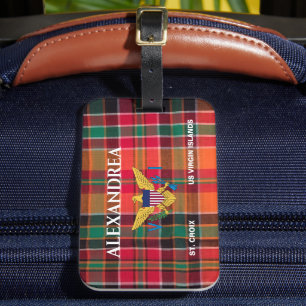 Flag St. Croix Madras Custom Jungfrau Islands Gepäckanhänger