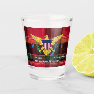 Flag St. Croix Madras Custom Jungfrau Islands Schnapsglas