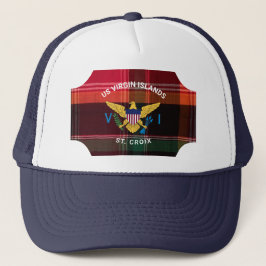 Flag St. Croix Madras Custom Jungfrau Islands Truckerkappe
