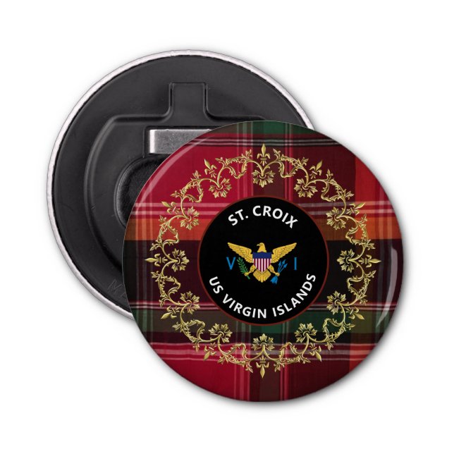 Flag St. Croix Madras USVI Jungfrau Flaschenöffner (Vorderseite)