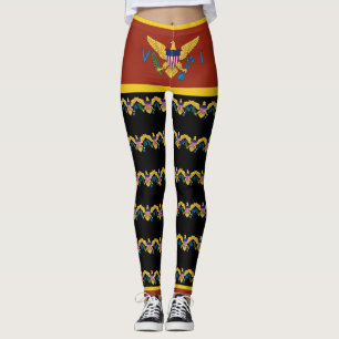 Flag St. Croix St. Thomas USVI Jungfrau Leggings