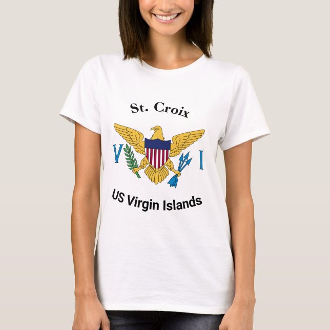 Flag St. Croix USVI Jungfrau T-Shirt (Vorderseite)
