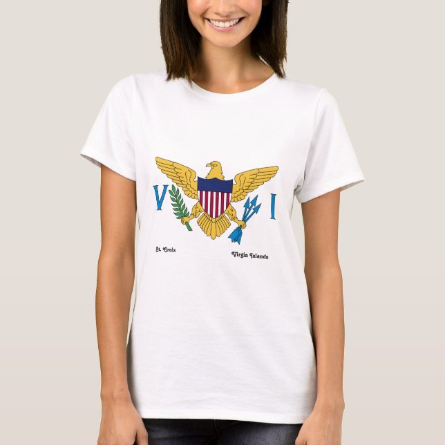 Flag St. Croix USVI Jungfrau T-Shirt (Vorderseite)