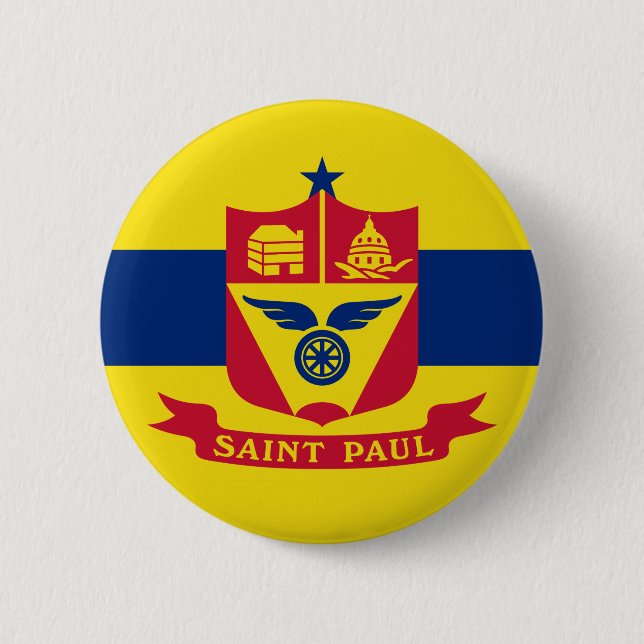 Flag St Paul, Minnesota Button (Vorderseite)