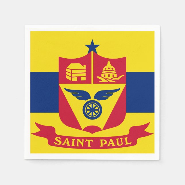 Flag St. Paul, Minnesota Napkins Serviette (Vorderseite)