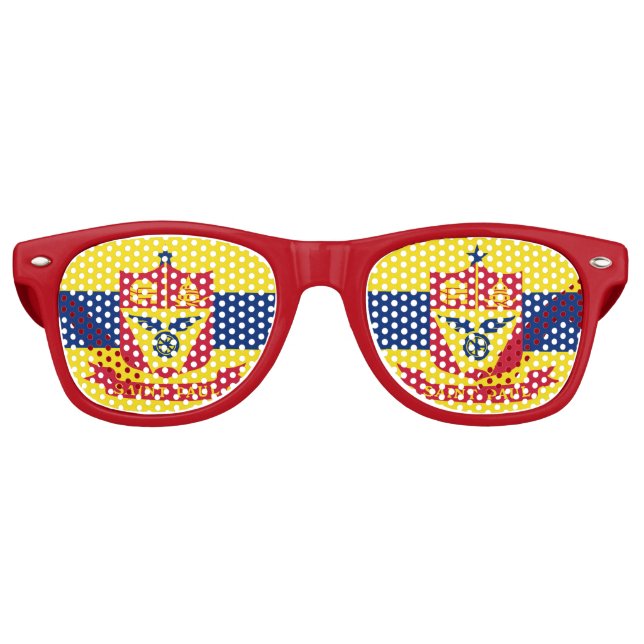 Flag St Paul, Minnesota Retro Sonnenbrille (Vorderseite)
