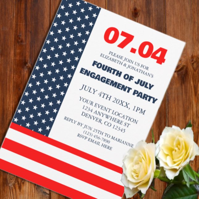 Flag "Stars & Stripes" 4. Juli Engagement Party Einladung (Von Creator hochgeladen)