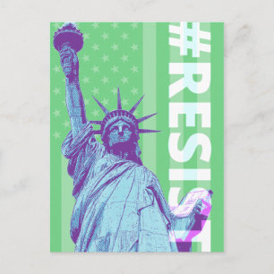 Flag Statue of Liberty RESIST Art Postkarte