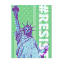 Flag Statue of Liberty RESIST Art Postkarte