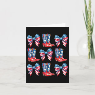 Flag Stiefel und Bows 4. Juli Cowgirl Western 1 Karte
