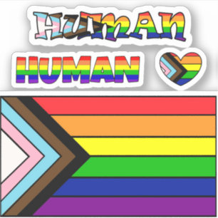 Flag-Stolz und Support-Aufkleber für LGBTQIA+ Aufkleber