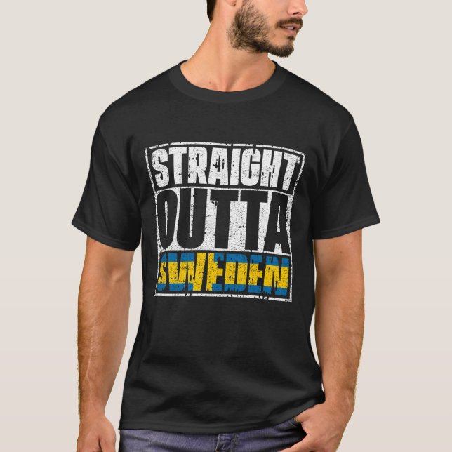 Flag "Straight Outta Sweden" T-Shirt (Vorderseite)