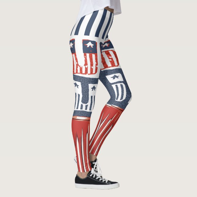 Flag Style "USA" Muster Leggings für 4. Juli (Rechts)