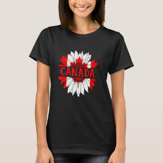 Flag Sunflower Blume Kanada - Frauen Flagge Kanada T-Shirt