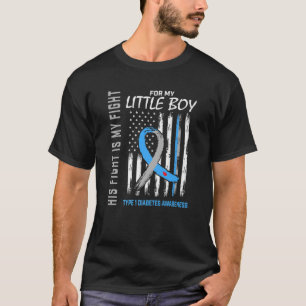 Flag T1D Awareness Little Boy Typ 1 Diabetes T-Shirt