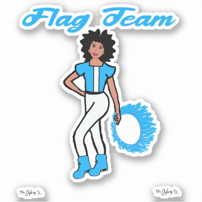 Flag Team Ring Stickers ( blau ) Aufkleber (Vorderseite)